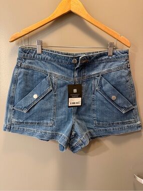 Decjuba Lily Denim Shorts NWT Blue High Rise Size US 6